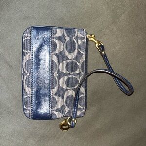 Coach Blue and Multicolor Wristlet